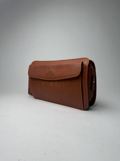 Vintage Celine Paris leather clutch brown