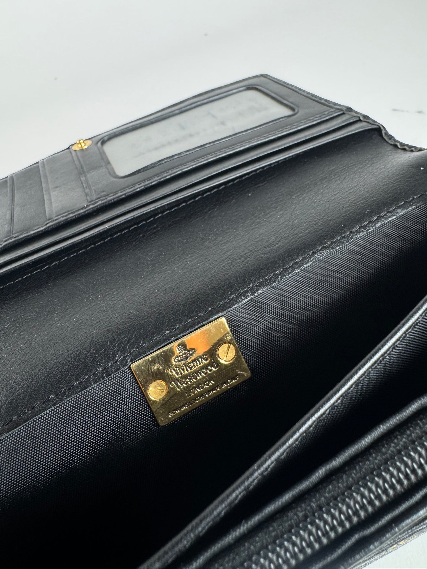 Vintage Vivienne Westwood checked leather wallet black red