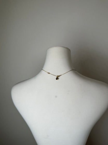 Vintage Chloé Logo Engraved Necklace Gold Metal Early 2000s