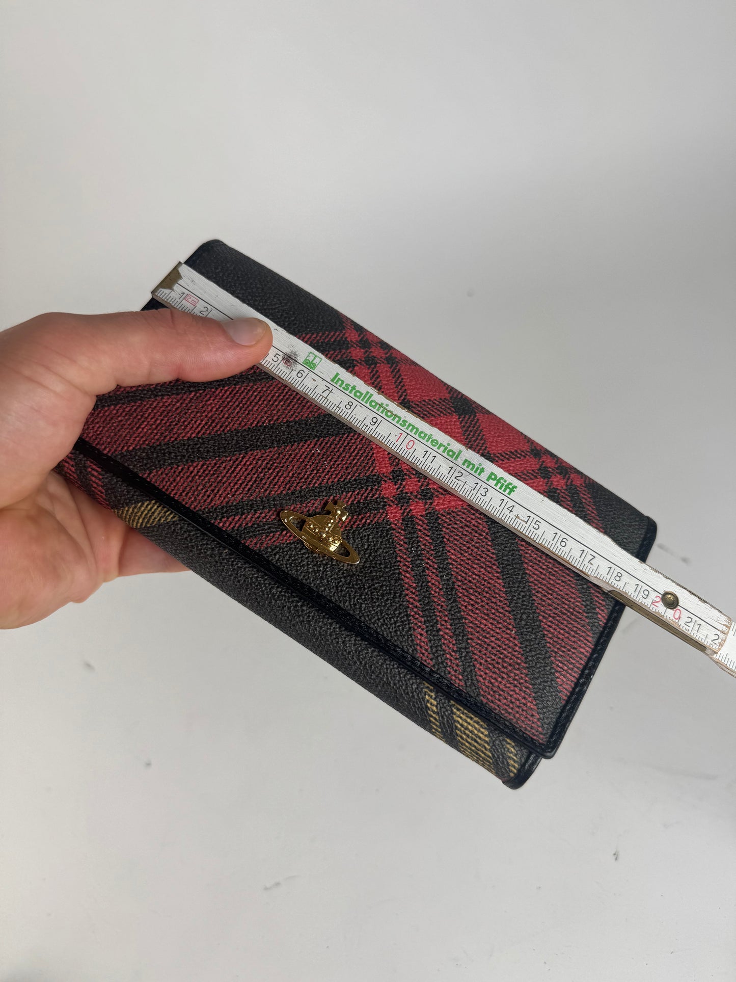 Vintage Vivienne Westwood checked leather wallet black red