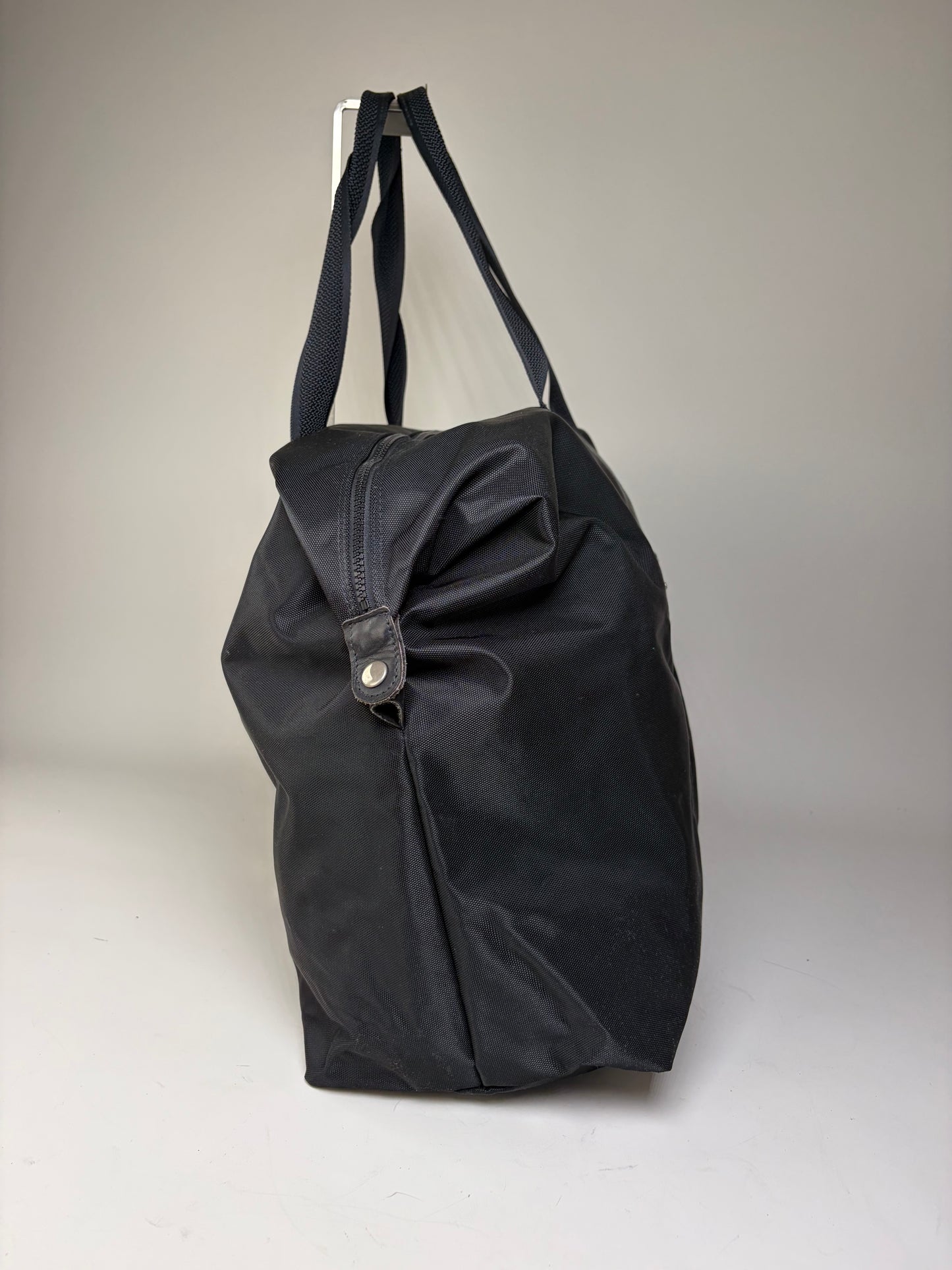 Vintage Courreges Nylon Travel Bag Black Silver
