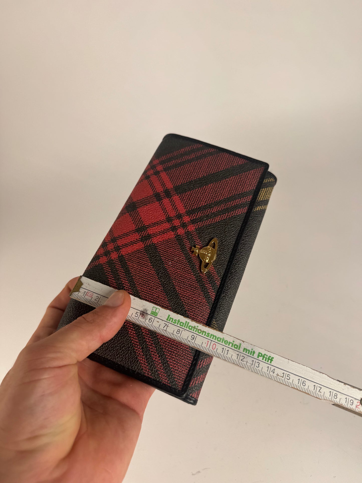 Vintage Vivienne Westwood checked leather wallet black red
