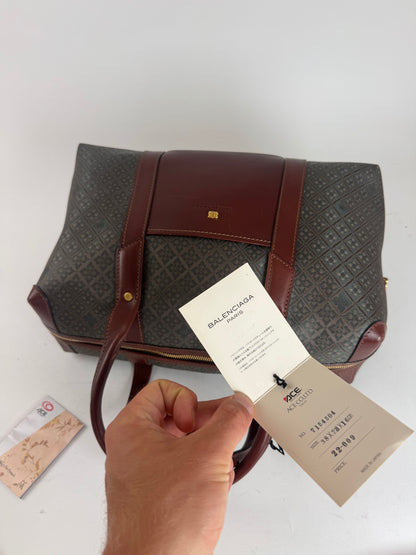 Sac week-end vintage Balenciaga Monogram Vert Marron