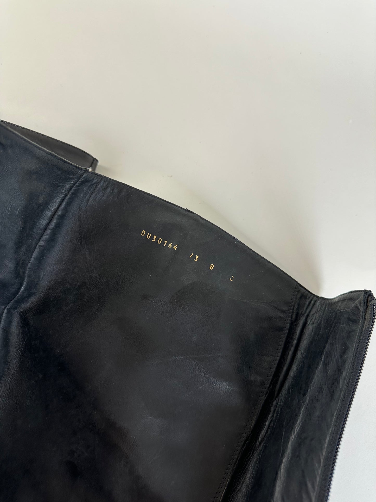 Vintage Ferragamo Leather Knee-High Boots Black Silver