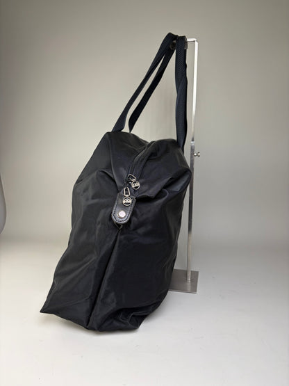 Vintage Courreges Nylon Travel Bag Black Silver