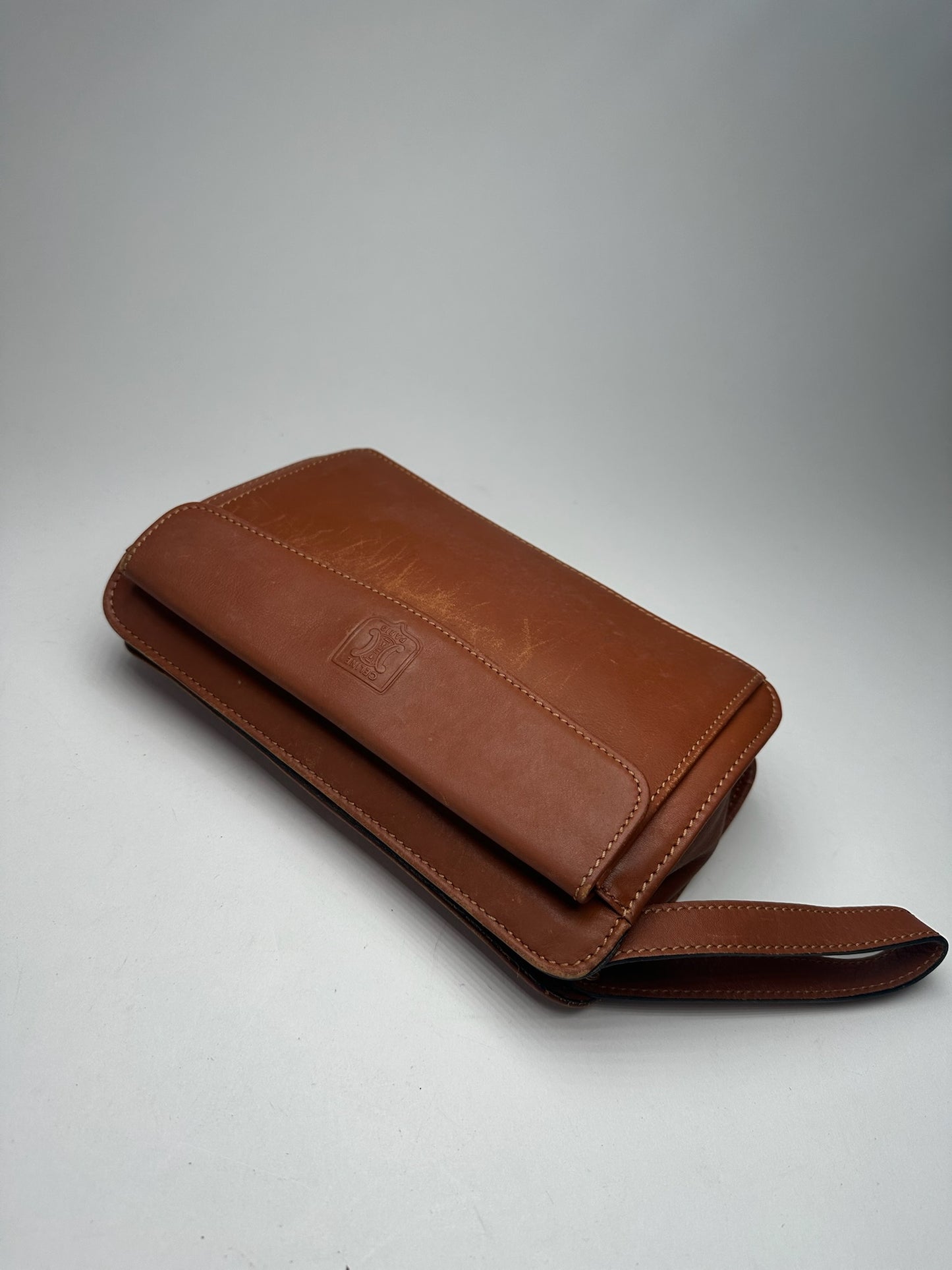 Vintage Celine Paris leather clutch brown