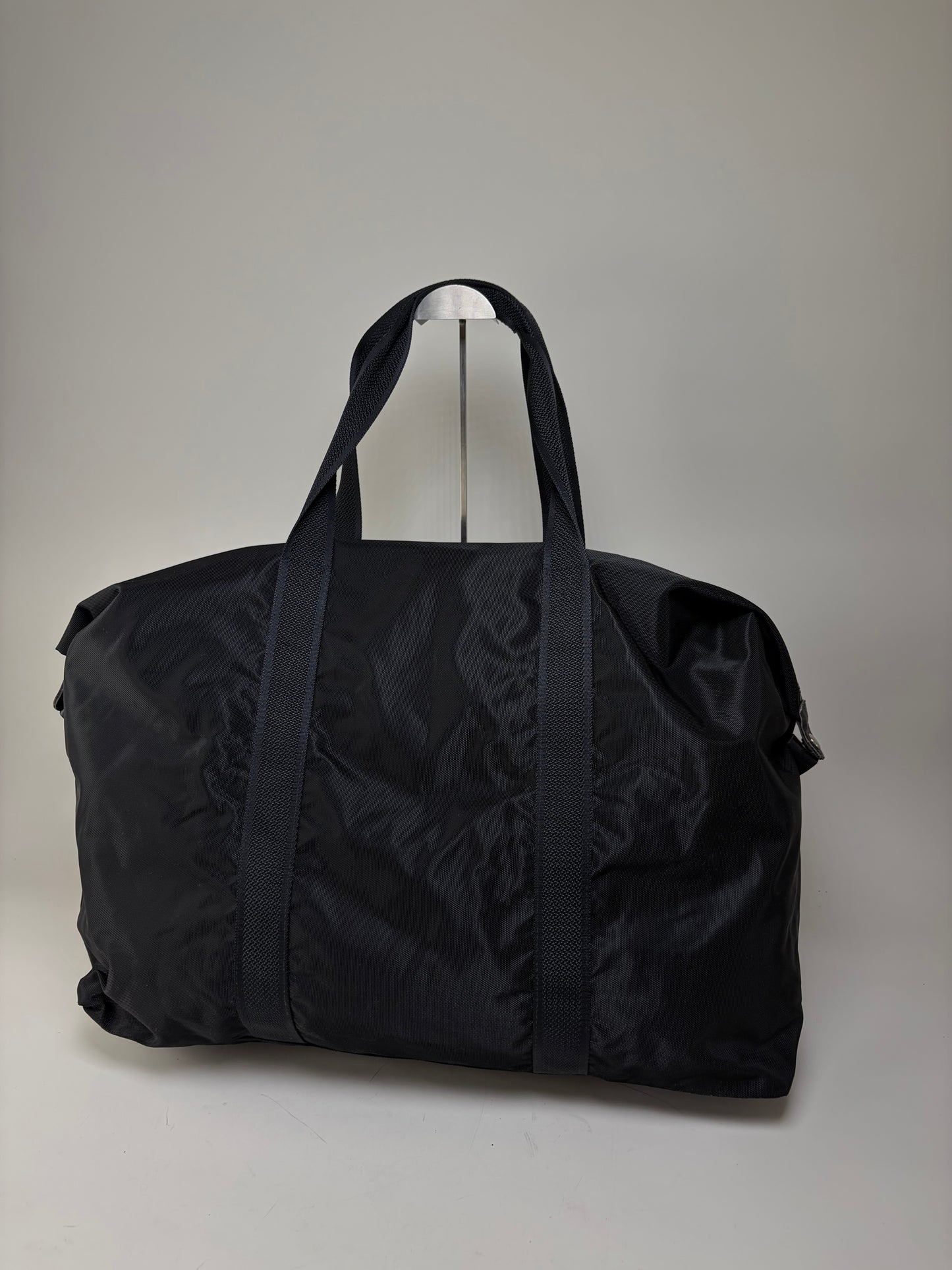 Vintage Courreges Nylon Travel Bag Black Silver