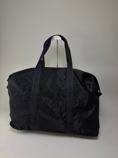 Vintage Courreges Nylon Travel Bag Black Silver