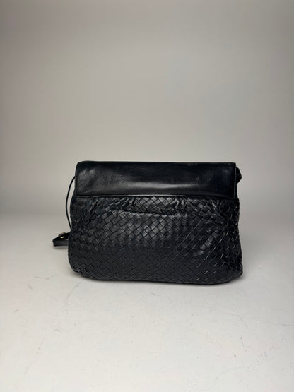 Vintage Celine Paris Braided Leather Bag Black