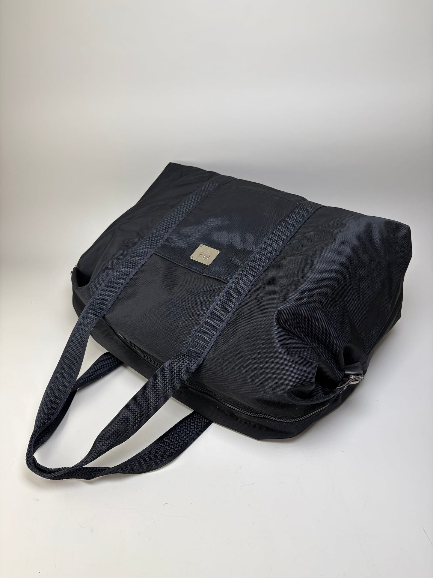 Vintage Courreges Nylon Travel Bag Black Silver