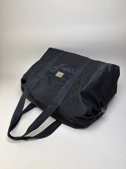 Vintage Courreges Nylon Travel Bag Black Silver