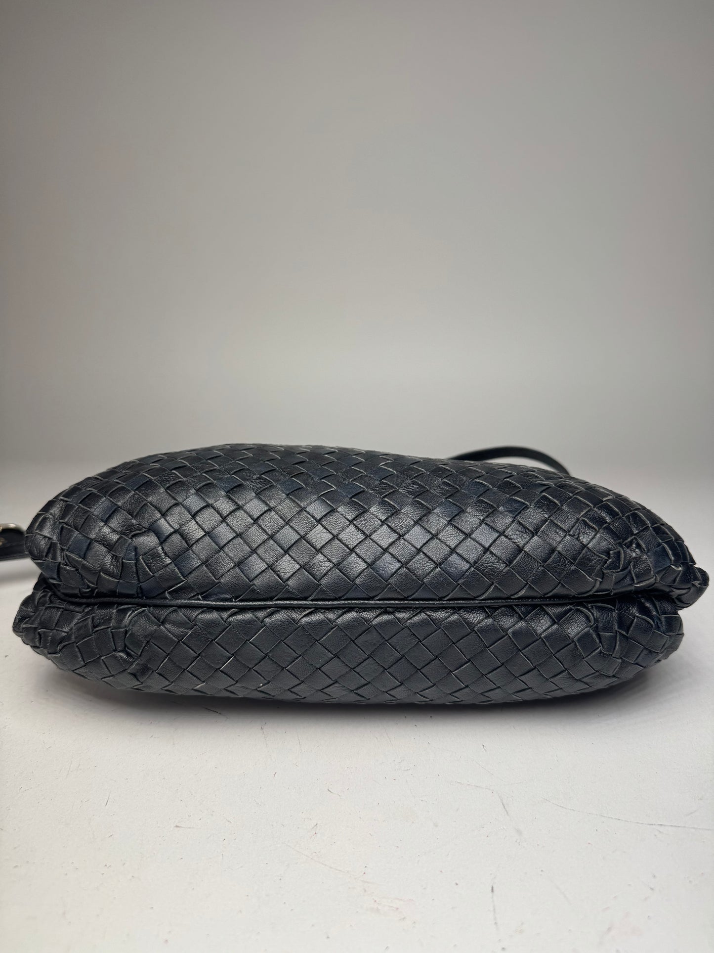 Vintage Celine Paris Braided Leather Bag Black