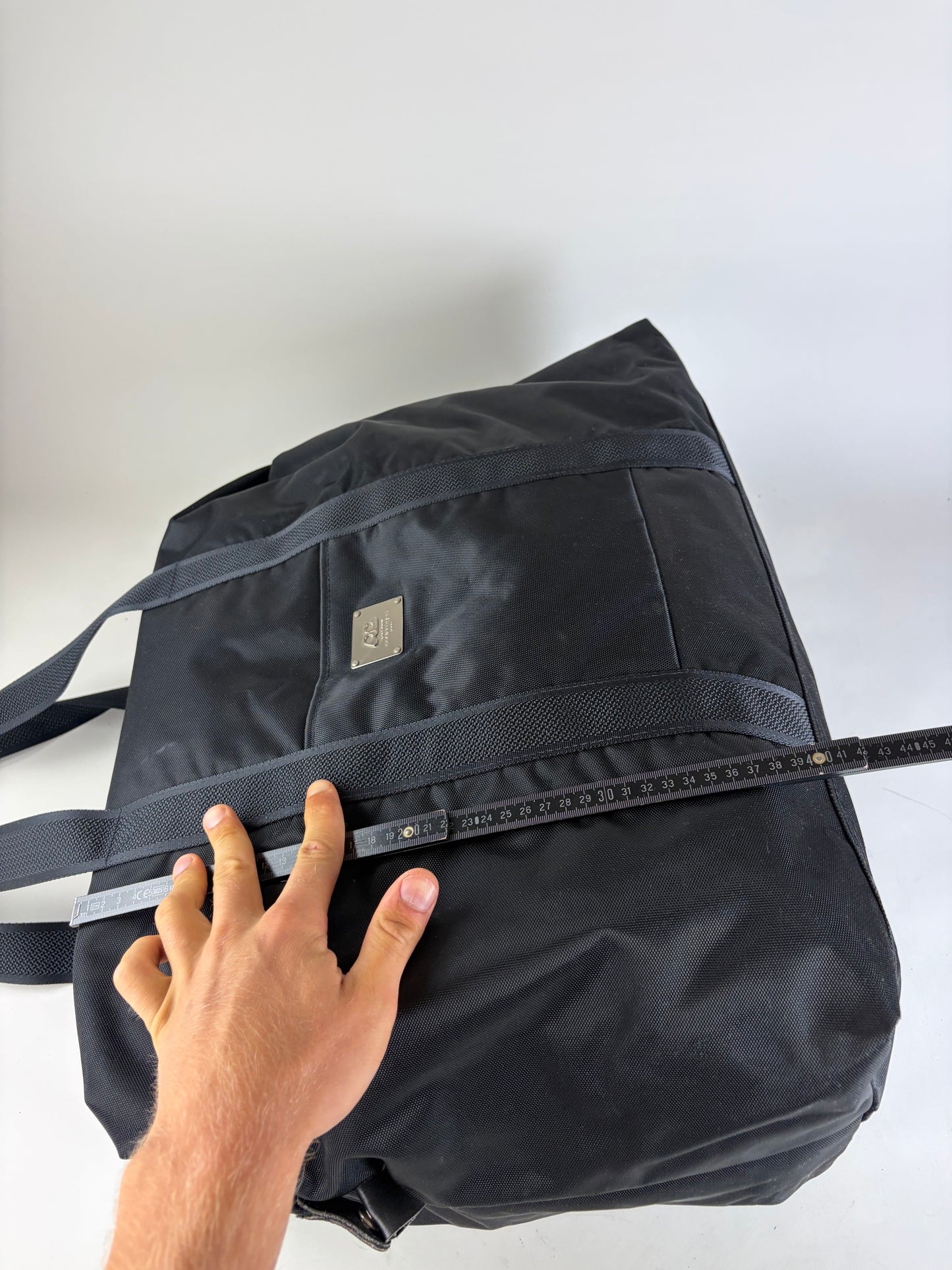 Vintage Courreges Nylon Travel Bag Black Silver