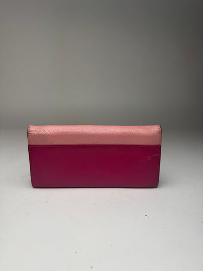 Portefeuille vintage en cuir Miu Miu rose violet