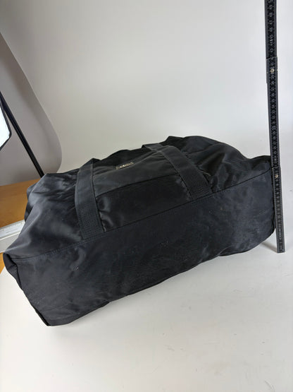 Vintage Courreges Nylon Travel Bag Black Silver