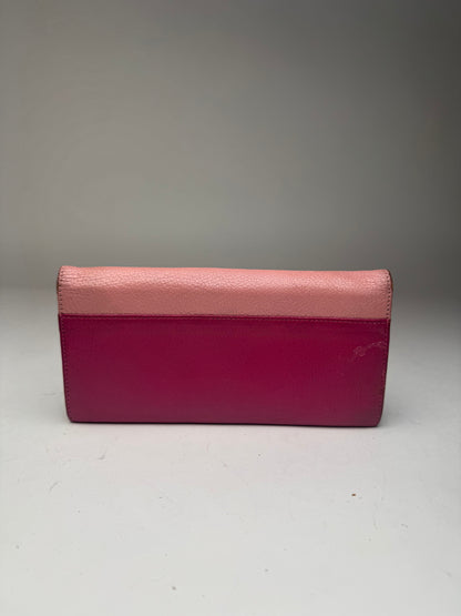 Portefeuille vintage en cuir Miu Miu rose violet