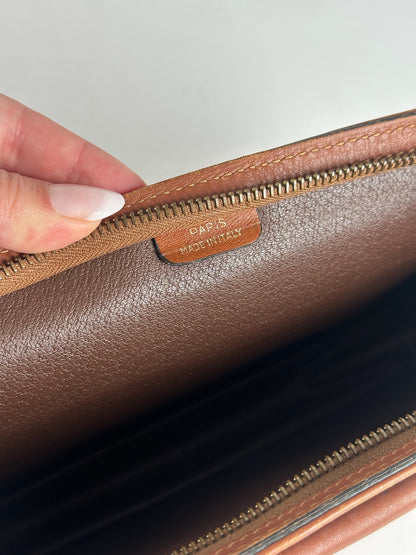 Vintage Celine Paris leather clutch brown