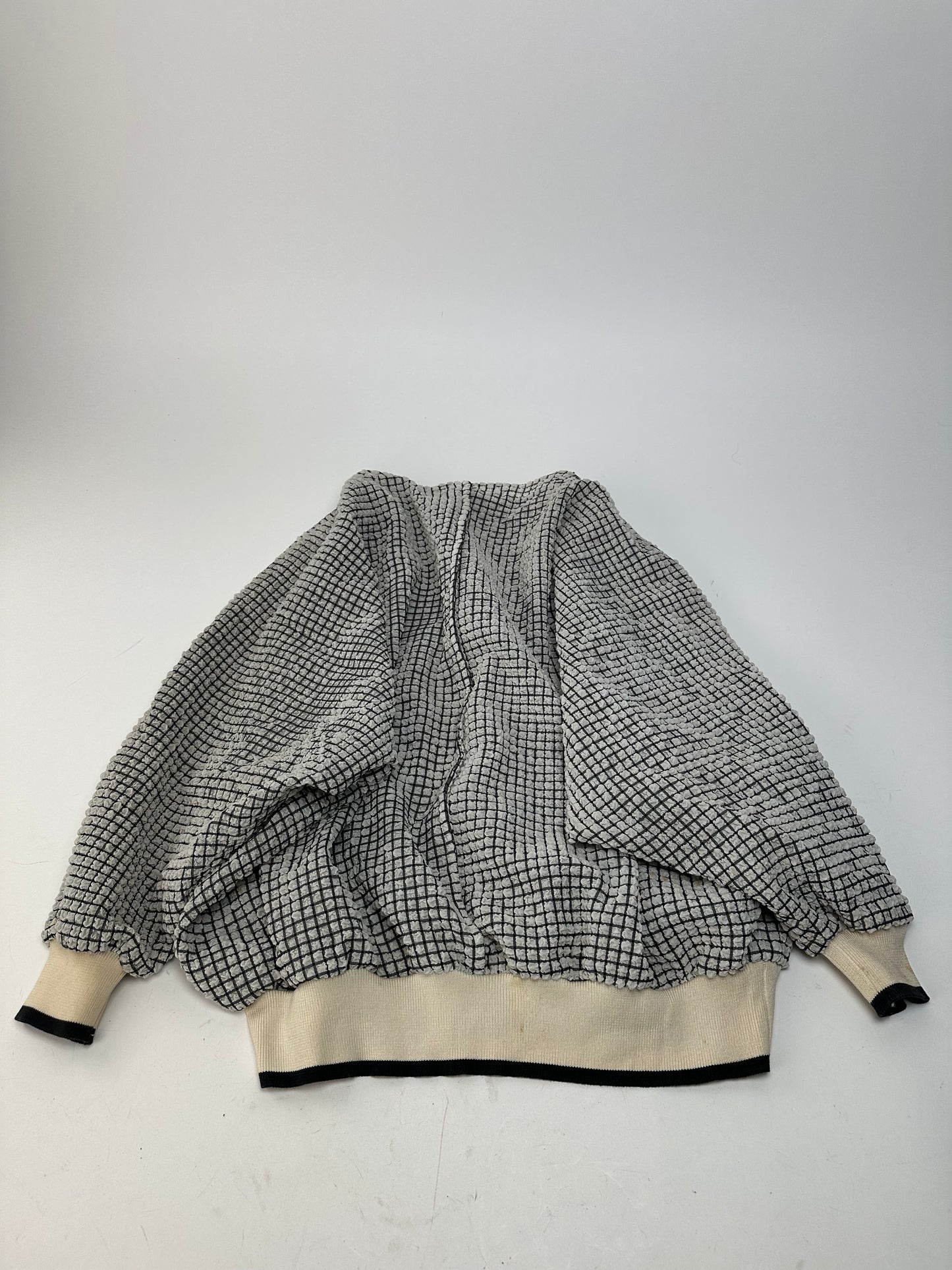 Vintage Dior Sports CD Logo Textured Checkered Pullover Cream Black M