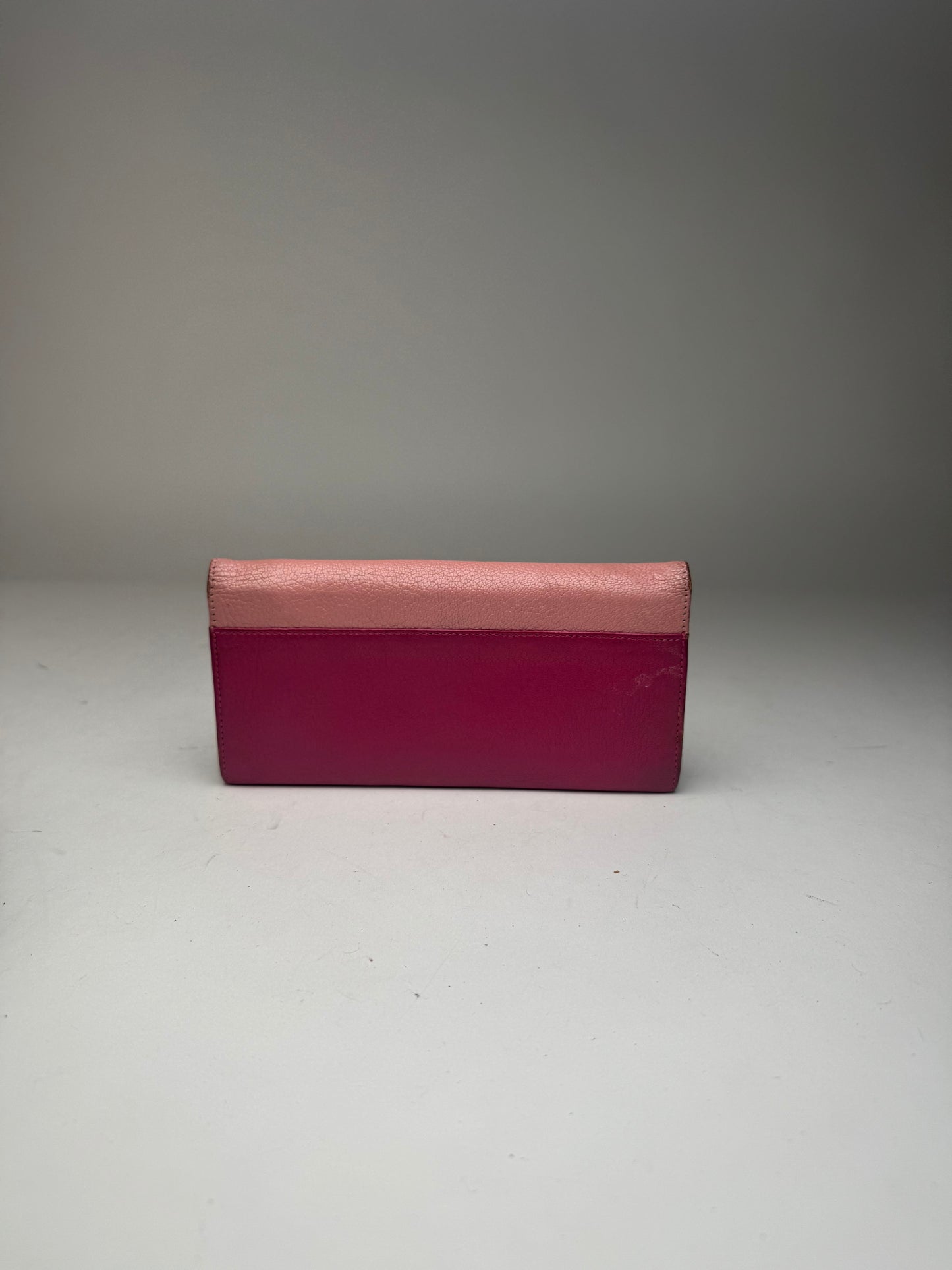 Portefeuille vintage en cuir Miu Miu rose violet