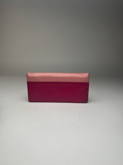 Portefeuille vintage en cuir Miu Miu rose violet