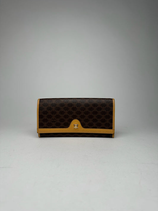 Vintage Celine Paris monogram leather wallet