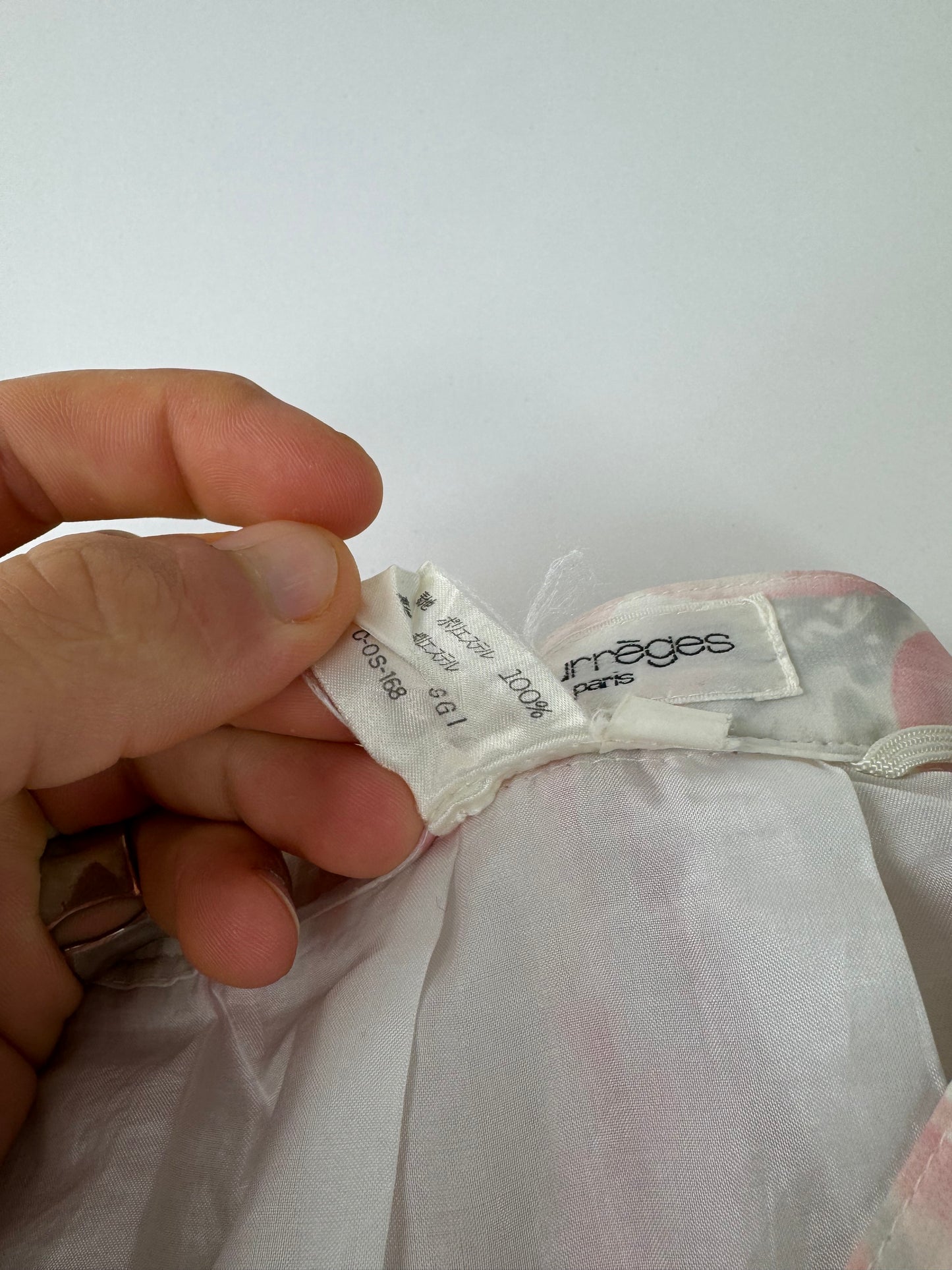 Vintage Courreges Plissee Floral Skirt white pink