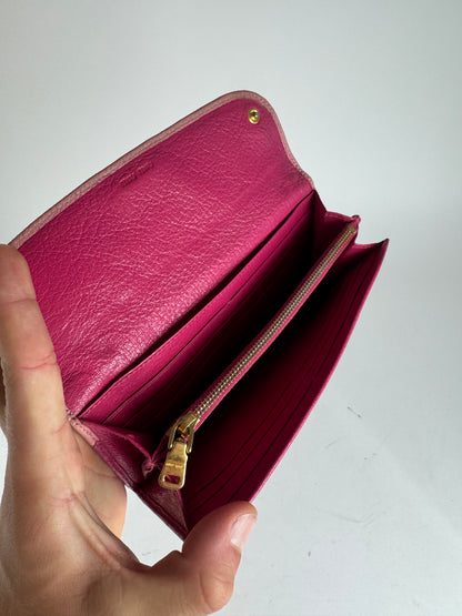 Portefeuille vintage en cuir Miu Miu rose violet
