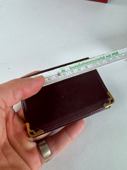 Vintage Cartier Leather Card Holder Burgundy