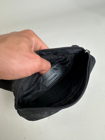 Vintage Stella McCartney Nylon Crossbody Bag Black Silver