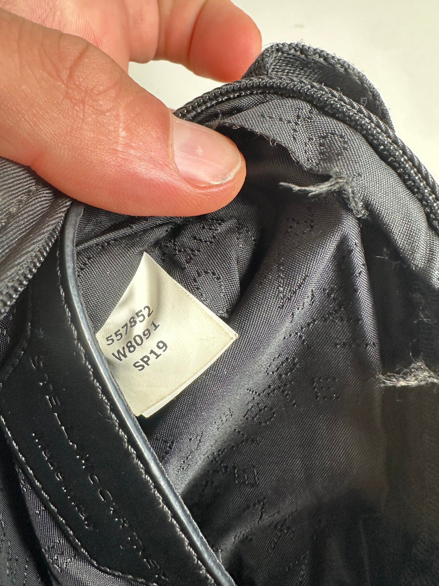 Vintage Stella McCartney Nylon Crossbody Bag Black Silver