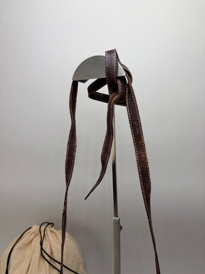 Vintage Loewe Suede Shoulder Bag Tan Brown Gold