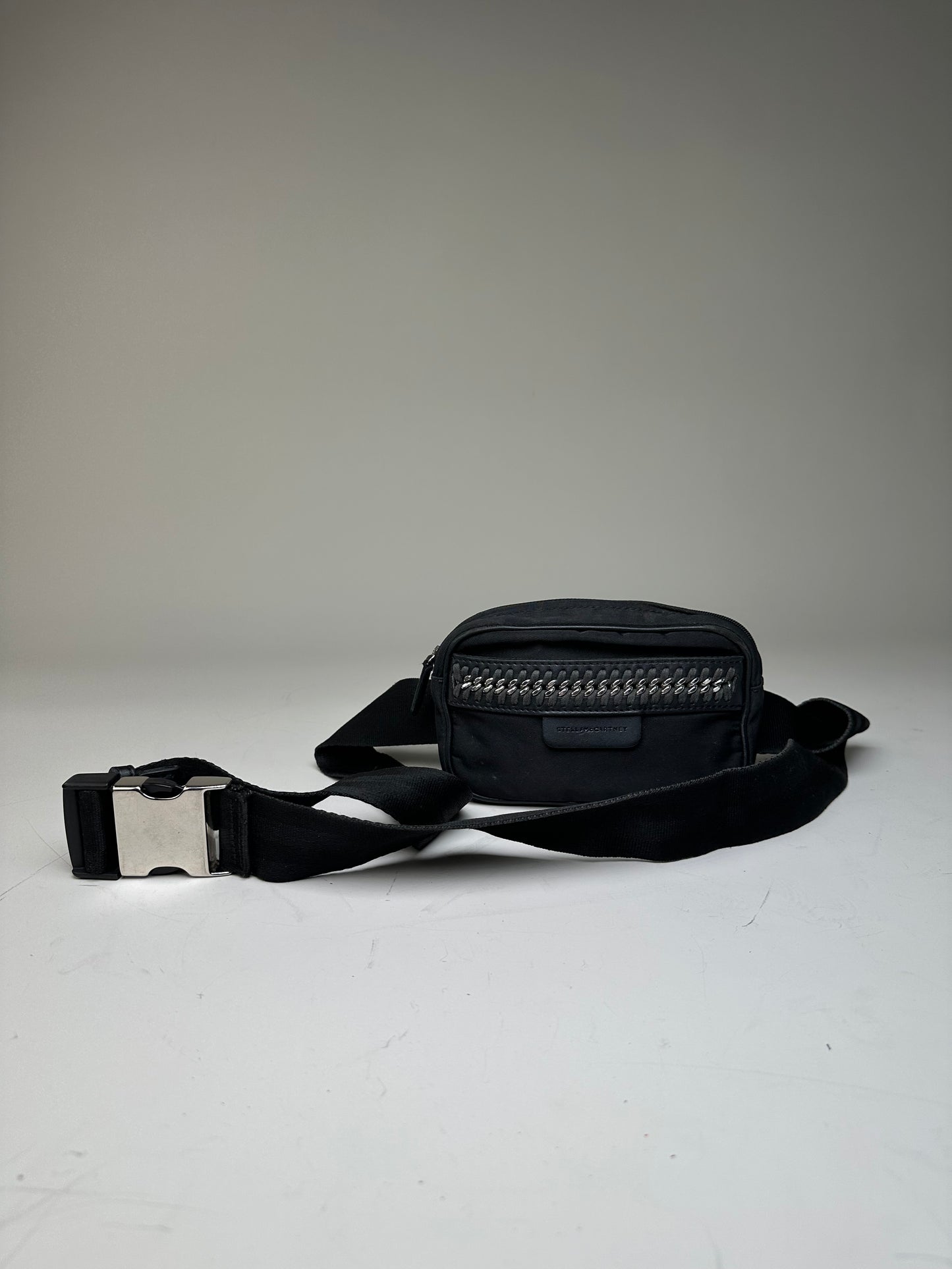Vintage Stella McCartney Nylon Crossbody Bag Black Silver