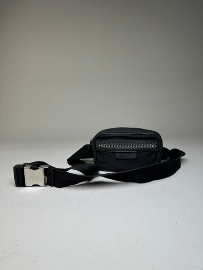 Vintage Stella McCartney Nylon Crossbody Bag Black Silver