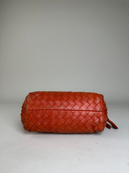 Vintage Bottega Veneta Woven Leather Cosmetic Case Rust