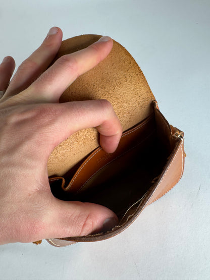 Vintage Courreges Leather Crossbody / Shoulder Bag Brown