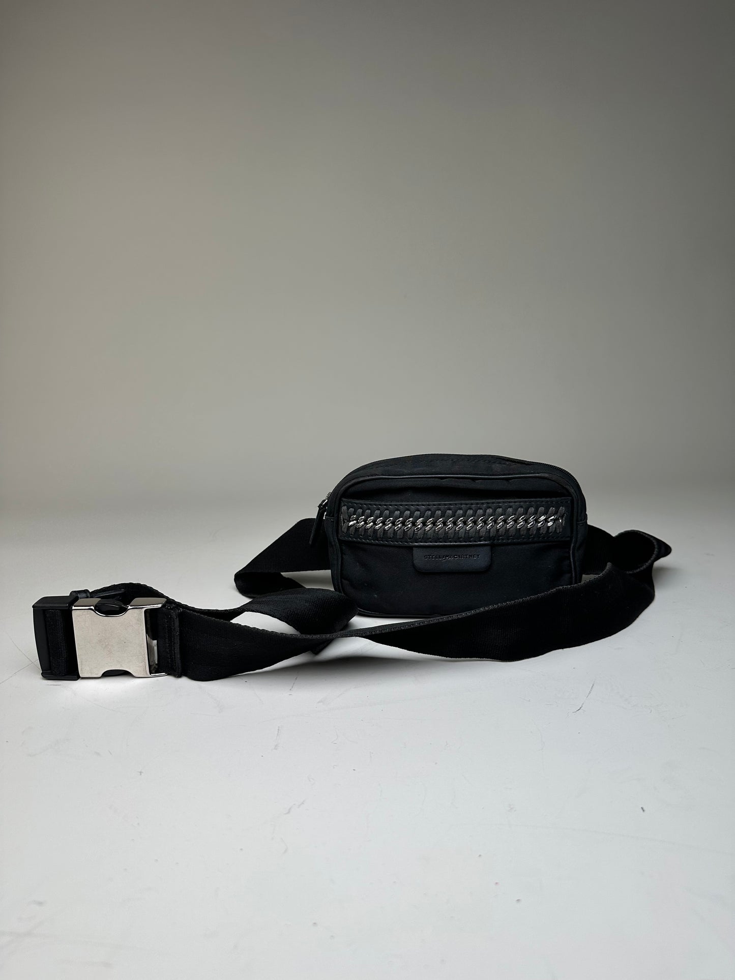Vintage Stella McCartney Nylon Crossbody Bag Black Silver