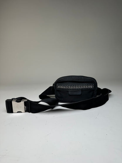 Vintage Stella McCartney Nylon Crossbody Bag Black Silver