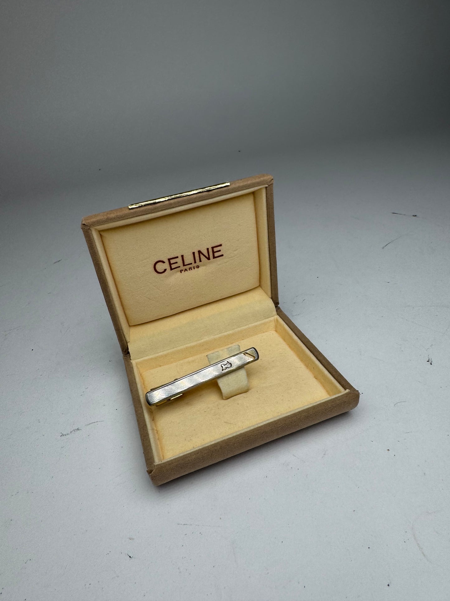 Vintage Celine Paris Money/Tie Clamp Silver Gold