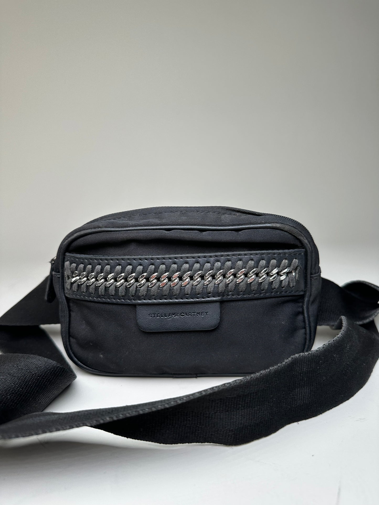 Vintage Stella McCartney Nylon Crossbody Bag Black Silver
