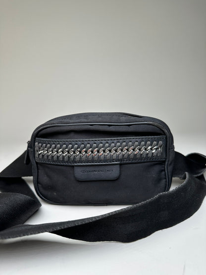 Vintage Stella McCartney Nylon Crossbody Bag Black Silver