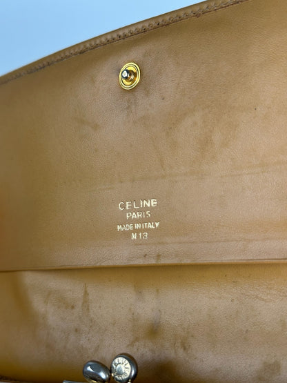 Vintage Celine Paris monogram leather wallet