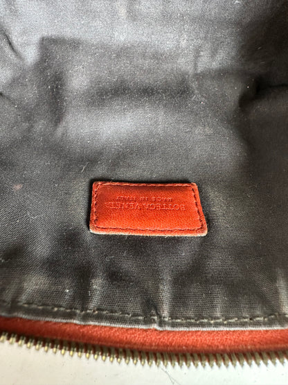Vintage Bottega Veneta Woven Leather Cosmetic Case Rust