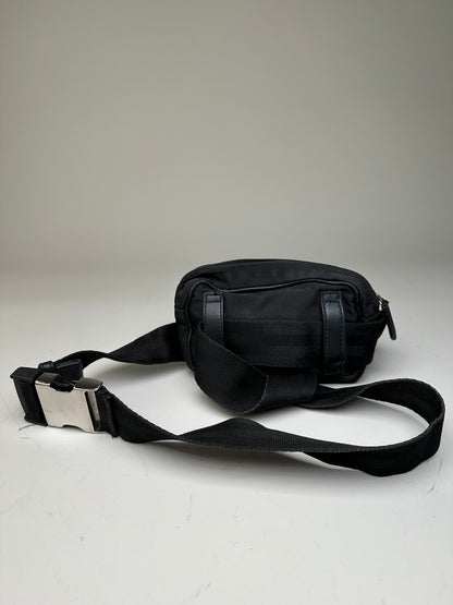 Vintage Stella McCartney Nylon Crossbody Bag Black Silver