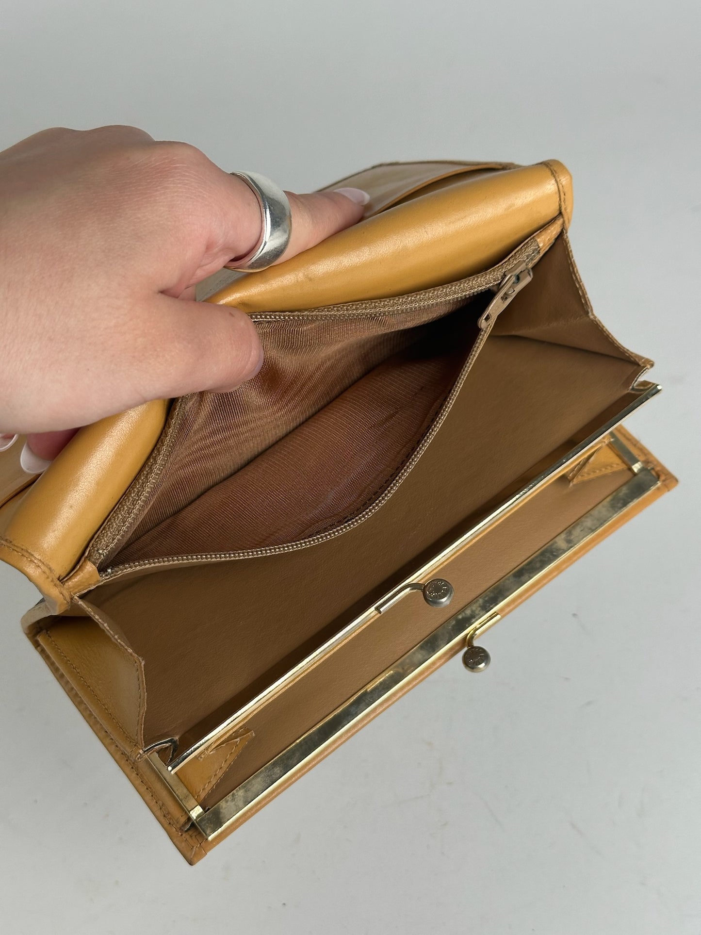 Vintage Celine Paris monogram leather wallet