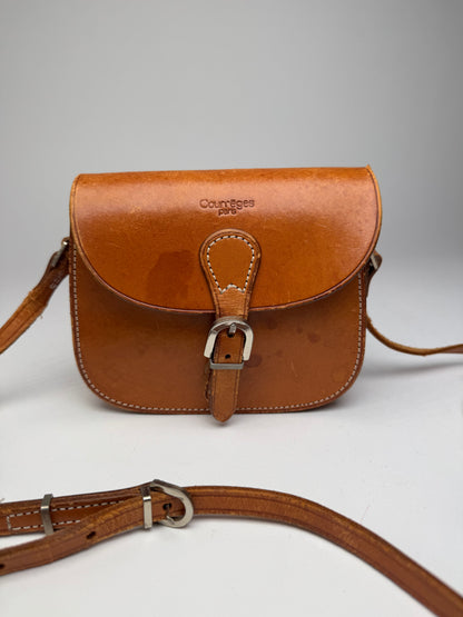 Vintage Courreges Leather Crossbody / Shoulder Bag Brown