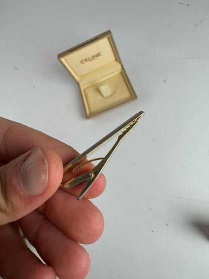 Vintage Celine Paris Money/Tie Clamp Silver Gold