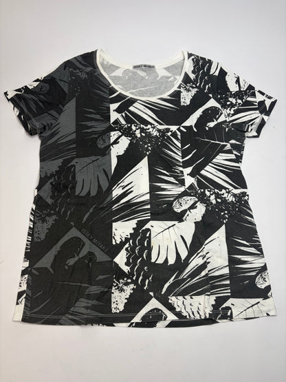 Vintage Issey Miyake Geometric Palm Print Cotton Top Late 2000s M