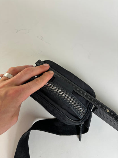 Vintage Stella McCartney Nylon Crossbody Bag Black Silver