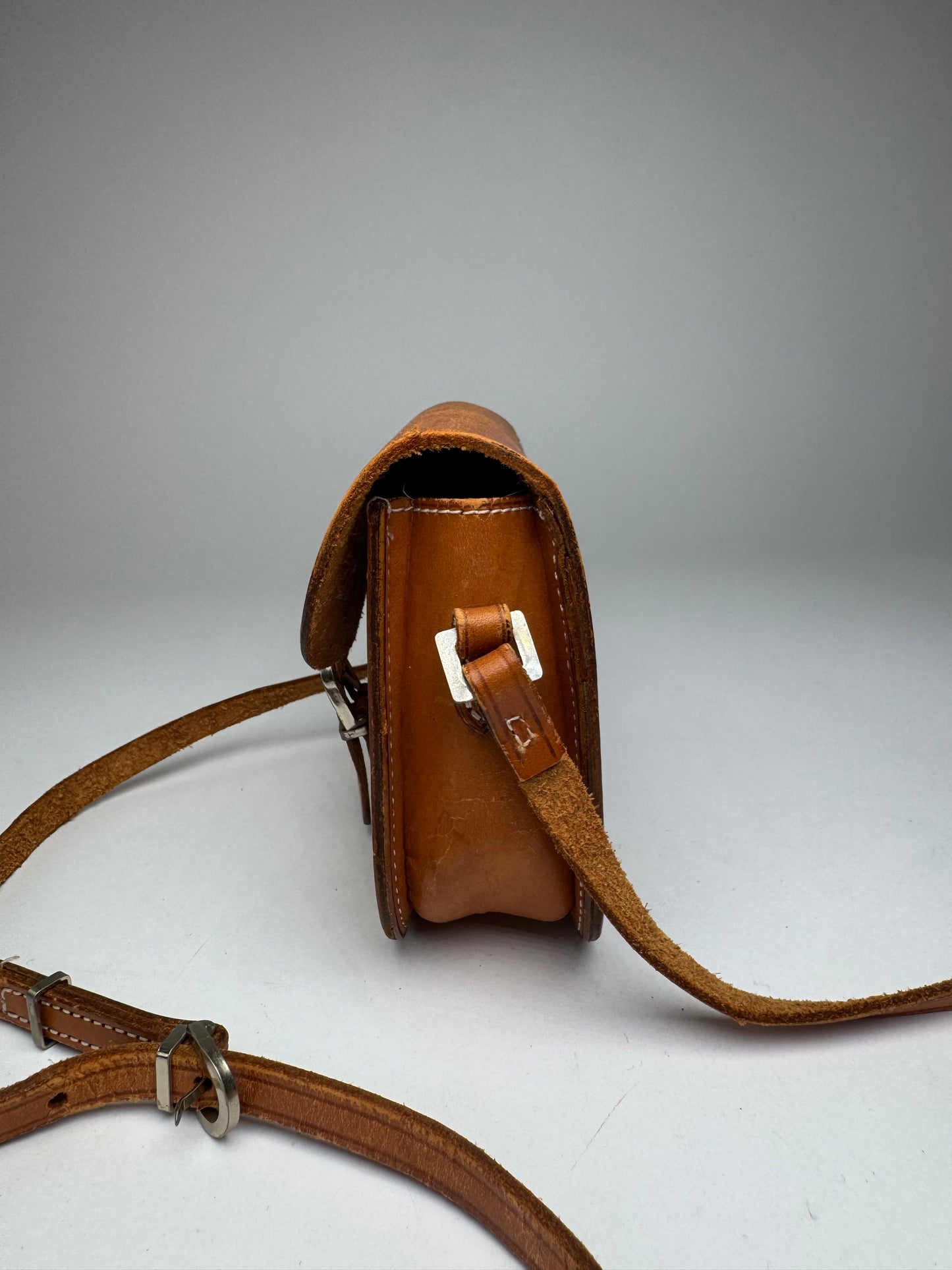 Vintage Courreges Leather Crossbody / Shoulder Bag Brown