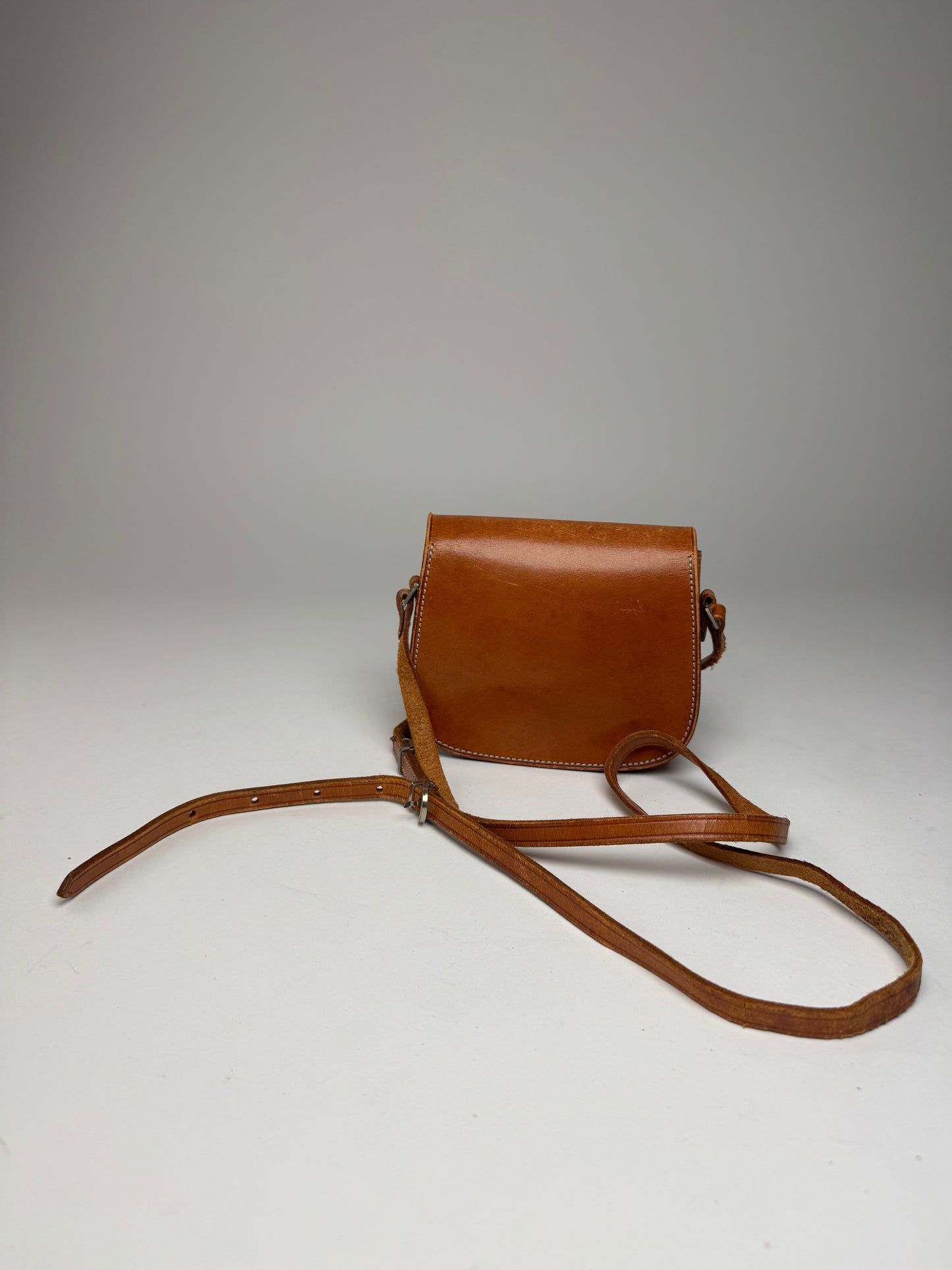 Vintage Courreges Leather Crossbody / Shoulder Bag Brown